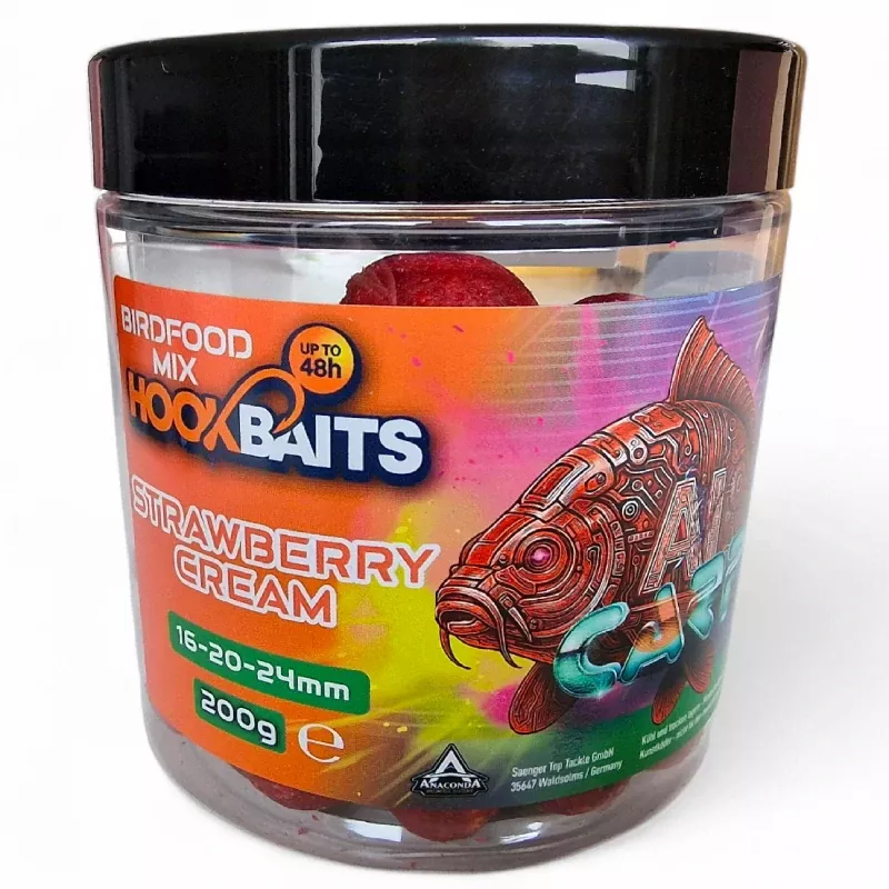 Anaconda nástraha AI Carp Hookbaits Bird Food 200g 16/20/24mm Strawberry Cream