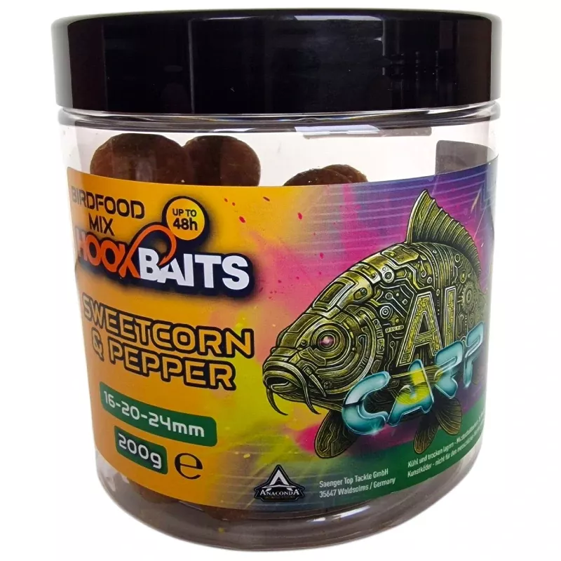 Anaconda nástraha AI Carp Hookbaits Bird Food 200g 16/20/24mm Sweetcorn&Pepper