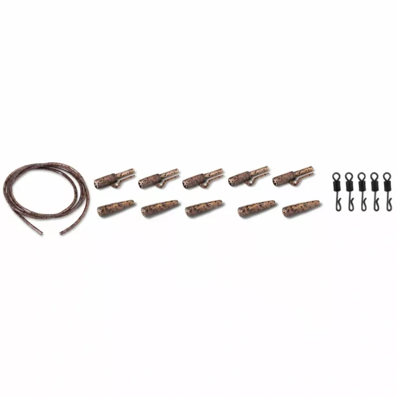 Anaconda Quick Change Safety Lead Clip Kit jungle hnědá 5ks