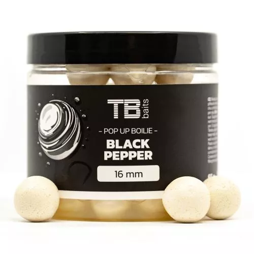 TB Baits Plovoucí Boilie Pop-Up White Black Pepper + NHDC 65 g