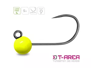 Volfrámový jig Delphin T-AREA BL / 5ks | fluo žltý /4,6mm/0,9g/#6