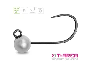 Volfrámový jig Delphin T-AREA BL / 5ks | strieborný/4,6mm/0,9g/#6