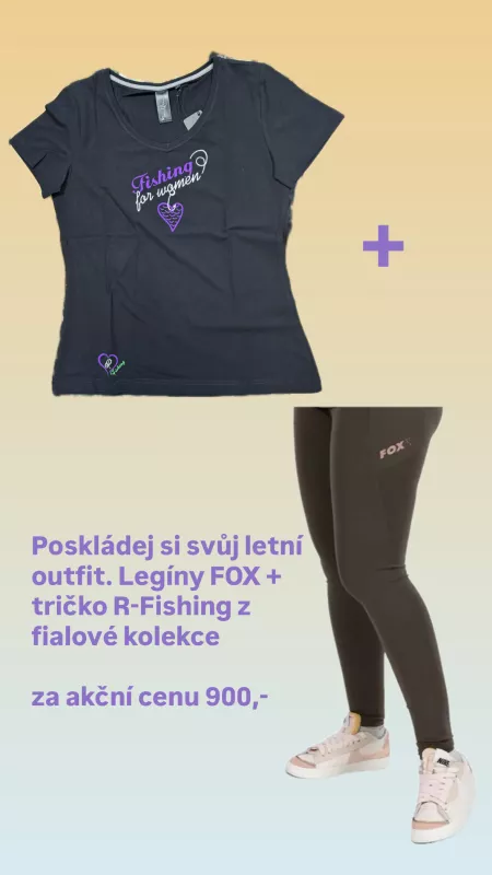 Akční set legíny FOX + tričko R-Fishing Fox + R-Fishing