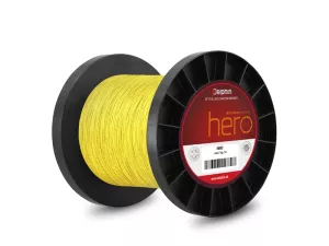 Delphin HERO 4 / fluo žltá | 0,16mm 10,0kg 1000m, 0,18mm 12,3kg 1000m, 0,20mm 13,2kg 1000m, 0,30mm 20,4kg 1000m