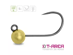 Volfrámový jig Delphin T-AREA BL / 5ks | zlatý /4,6mm/0,9g/#6