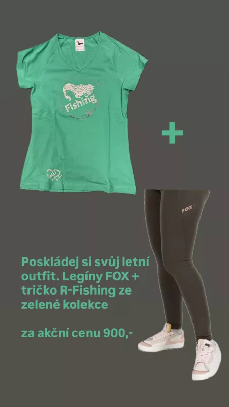 Akční set legíny FOX + tričko R-Fishing Fox + R-Fishing