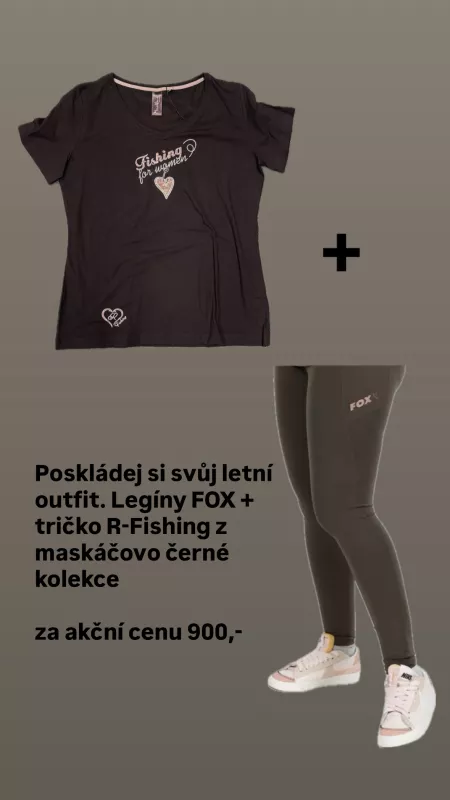 Akční set legíny FOX + tričko R-Fishing Fox + R-Fishing