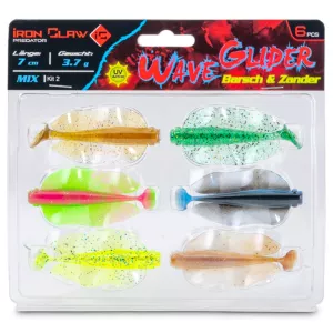 Iron Claw nástraha Wave Glider Mix Kit 2 Barsch & Zander 7cm 3,7g 6ks