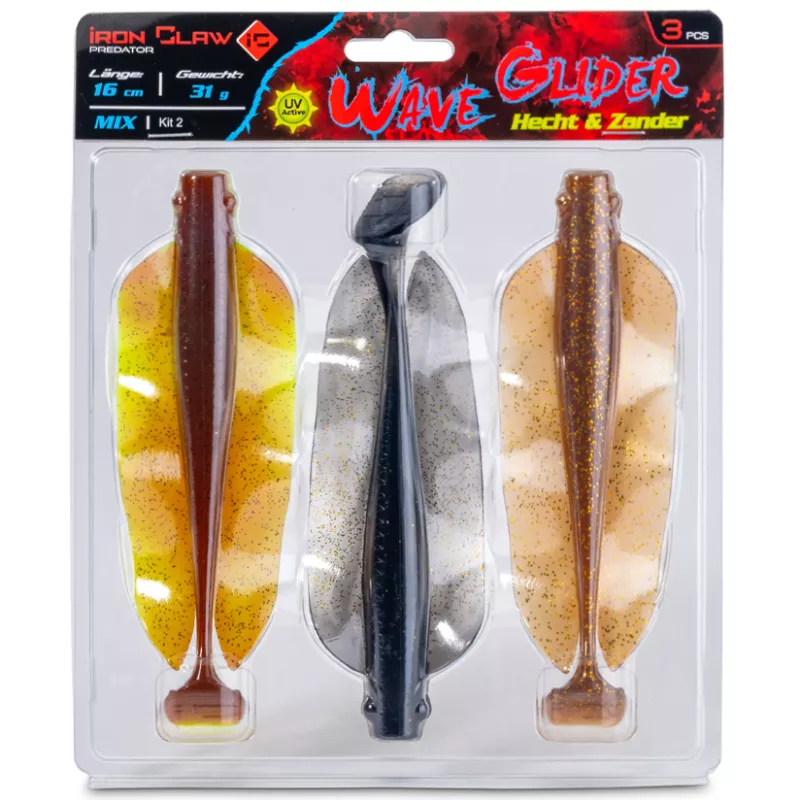 Iron Claw nástraha Wave Glider Mix Kit 2 Hecht & Zander 16cm 31g 3ks