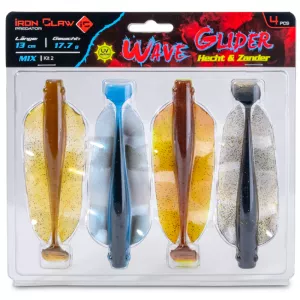 Iron Claw nástraha Wave Glider Mix Kit 2 Hecht & Zander 13cm 17,7g 4ks