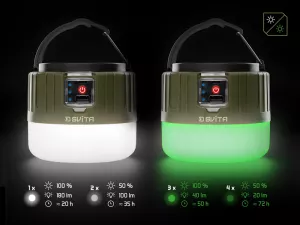 Kempingová lampa s ovládačom Delphin SVITA