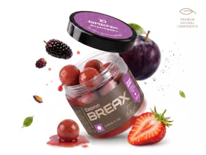Boilies v dipe Delphin BreaX/SweetBERRY | Moruša-Jahoda-Slivka/20mm/200ml, Moruša-Jahoda-Slivka/24mm/200ml