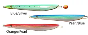 Pilker slim jim jig, 100g, farba modrá/strieborná 44 3485152 - Pilker slim jim jig, 150g, farba oranžová/perleťová