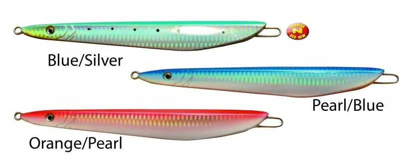 Pilker slim jim jig, 100g, farba modrá/strieborná 44 3485182 - Pilker slim jim jig, 180g, farba oranžová/perleťová
