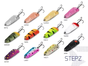 Plandavka Delphin STEPZ StripSCALE | 10g AVATAR Hook #2, 10g CANDY Hook #2, 10g JAPAN Hook #2, 10g LoliDOT Hook #2, 10g METAL Hook #2, 10g TIGERA Hook #2, 10g TROUTY Hook #2