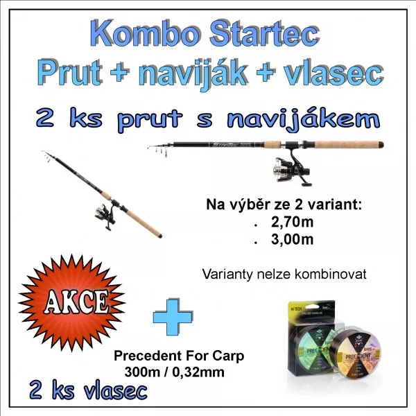 Saenger Kombo Startec Prut + naviják + vlasec 1 + 1 Varianta 2,70m