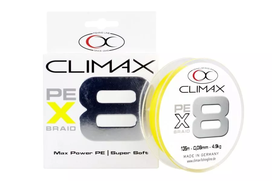 Šňůra Climax 8x vláken 135m žlutá 0,08mm
