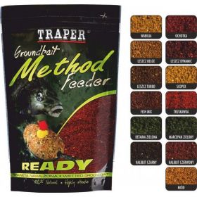 Traper READY Method Feeder 750 g - AKCE -10% (10kusů) | Pomeranč-Čokoláda, Kokos, Moruše, Pomeranč , Black Halibut, Red Halibut, Med, Vanilka, Scopex, Jahoda, Česnek, Ananas, Tutti-Frutti, Klobása, Marcipán, Banán, Patentka, Krill, Tygři ořech, Method mix