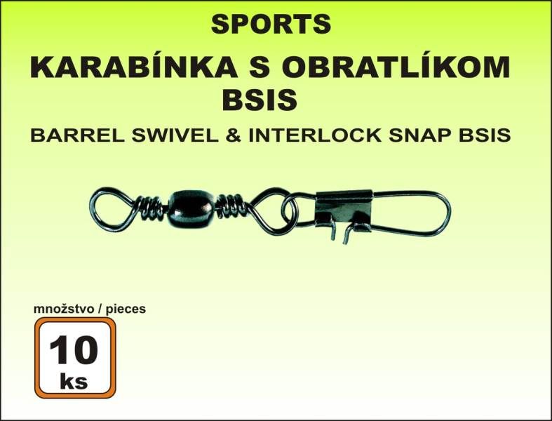 Karabinka s obratlíkem BSIS - 10ks v bal. vel. 10/13kg