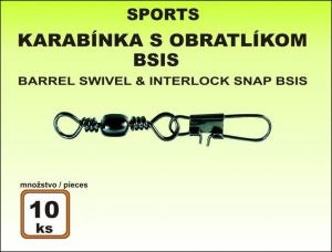 Karabinka s obratlíkem BSIS - 10ks v bal. vel. 12/11kg