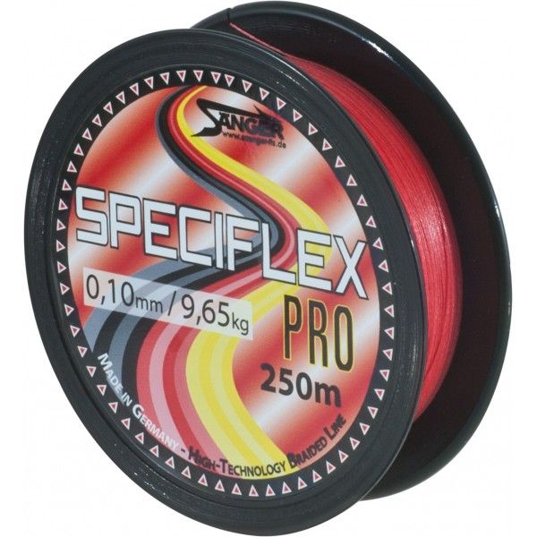 Pletená šňůra Saenger Speciflex Pro, 250m červená průměr: 0,55 mm