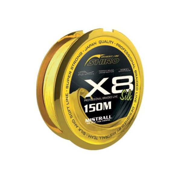 Mistrall šňůra Shiro Silk Braided Line X8 0,19mm 150m žlutá