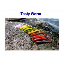 Tasty Worm, 50mm, 0,8g Varianta:  Light red with silver glitter