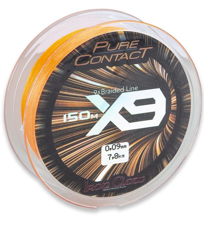 Iron Claw šňůra Pure Contact X9 0,16 mm 150 m oranžová Saenger